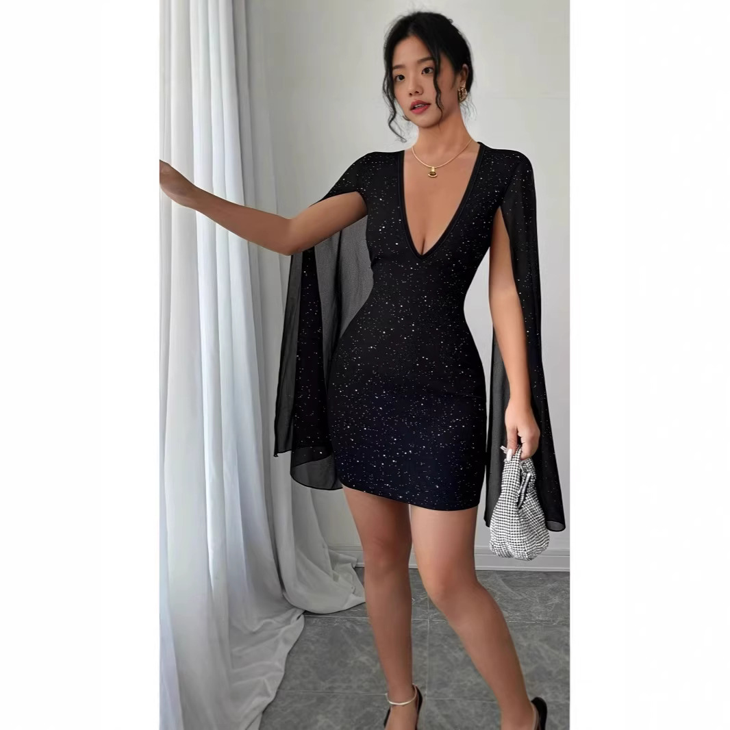 Woman Formal Wear - Vestido Midi Ajustado con Cuello en