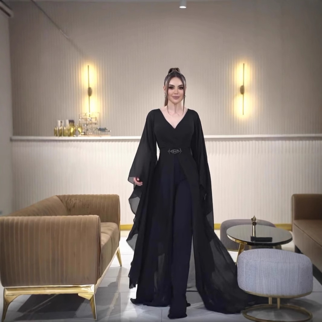 Women'S Formal Jumpsuit Evening Wear - Arabia negro mujer mono vestido de
