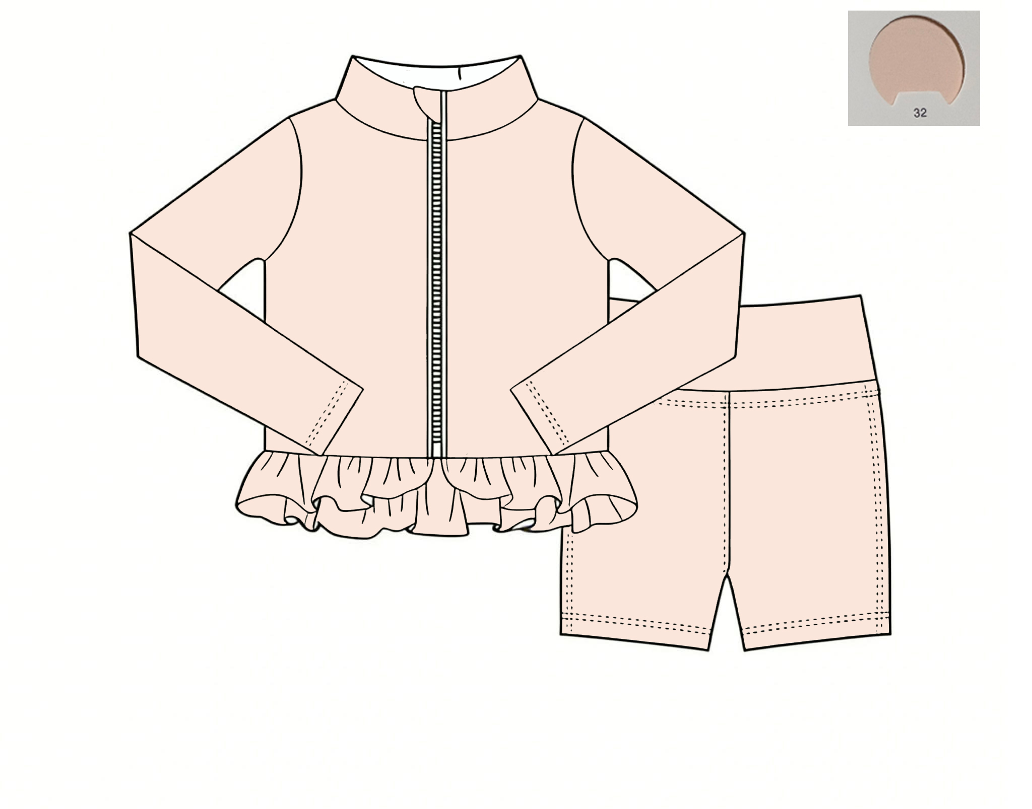 Monochrome Suit Set - Conjunto de Yoga Monocromático para Niñas,