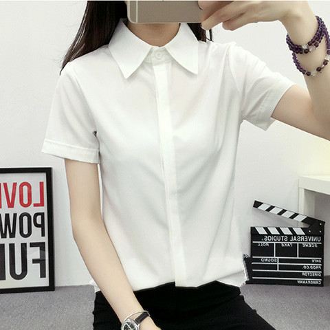 Large Women'S Formal Wear - Camisa blanca holgada de manga corta