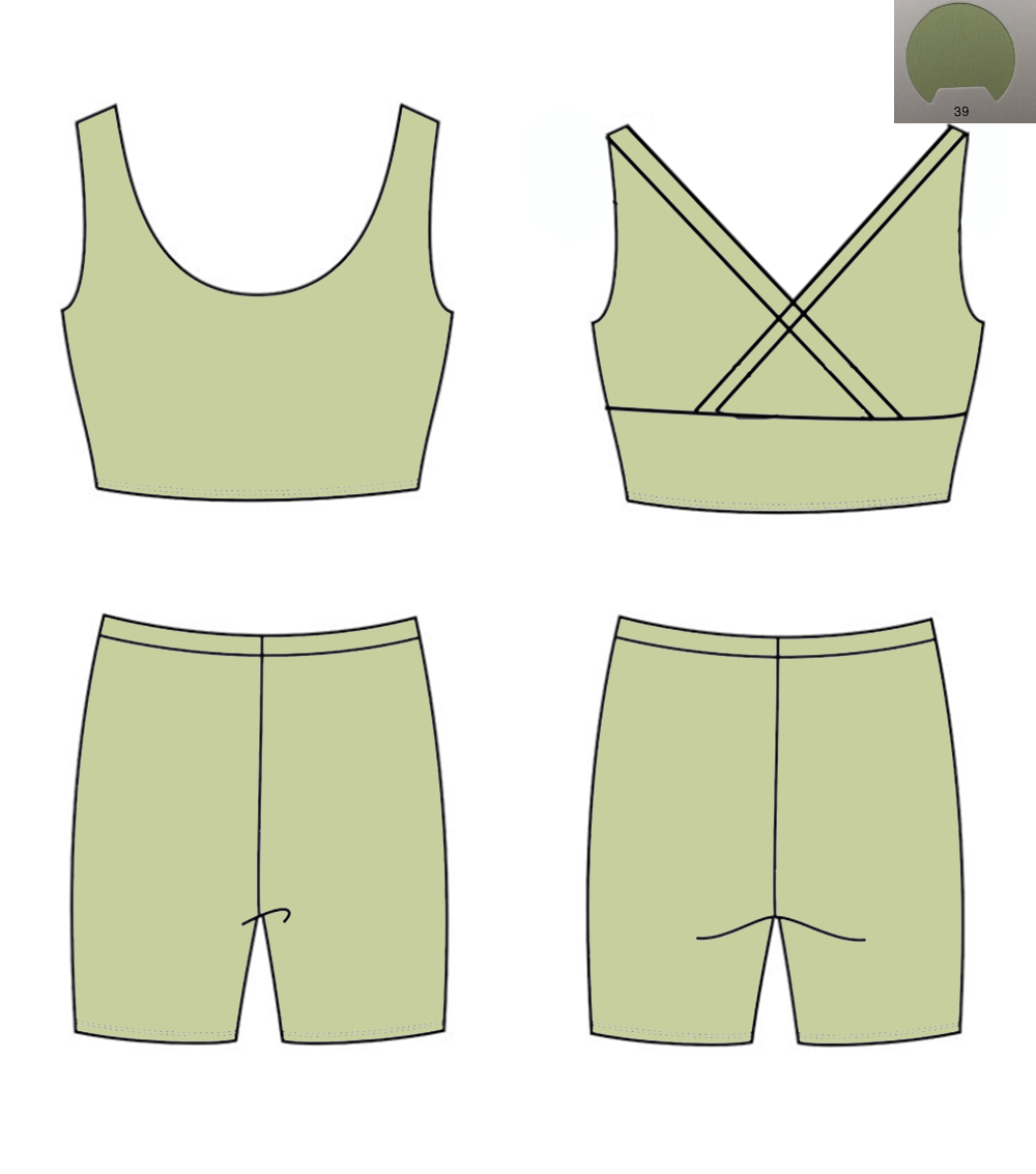Monochrome Suit Set - Conjunto de Yoga Monocromático para Niñas: