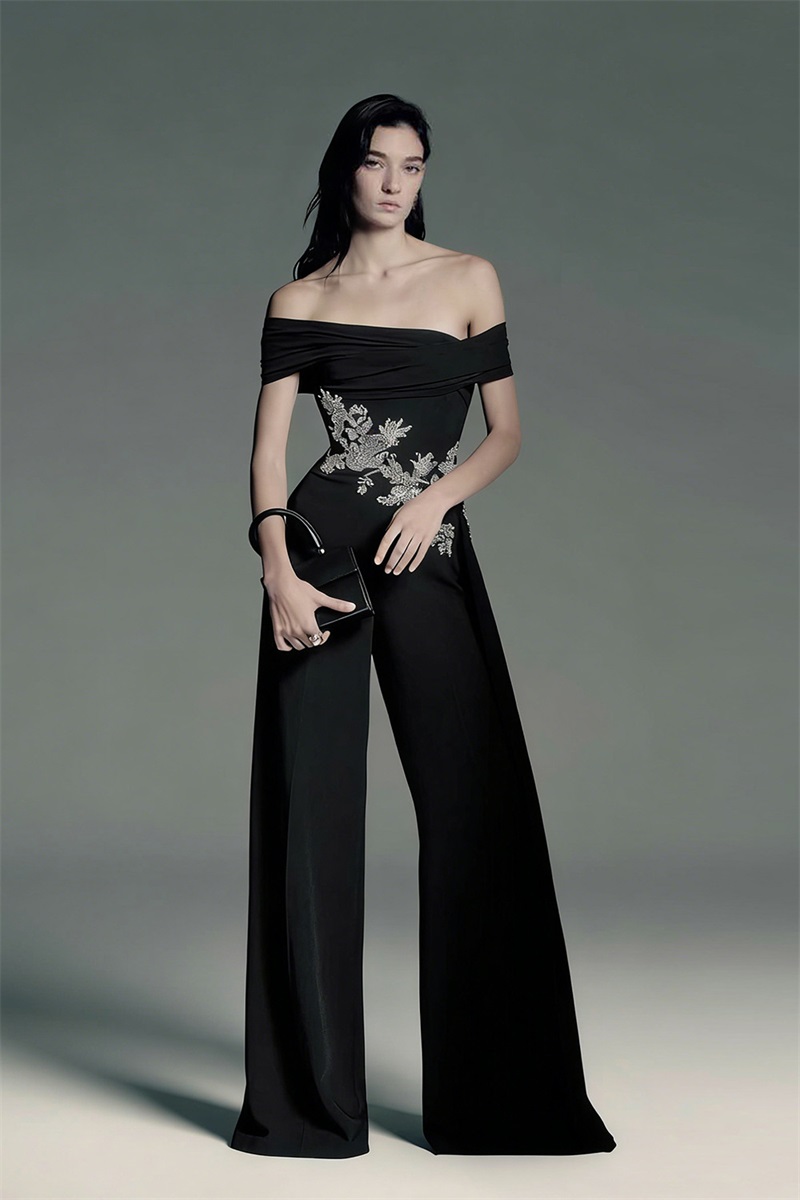 Mono negro con cristales para  - Women'S Formal Jumpsuit Evening Wear reseña y precio