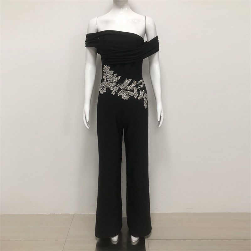 Mono negro con cristales para  - Women'S Formal Jumpsuit Evening Wear reseña y precio