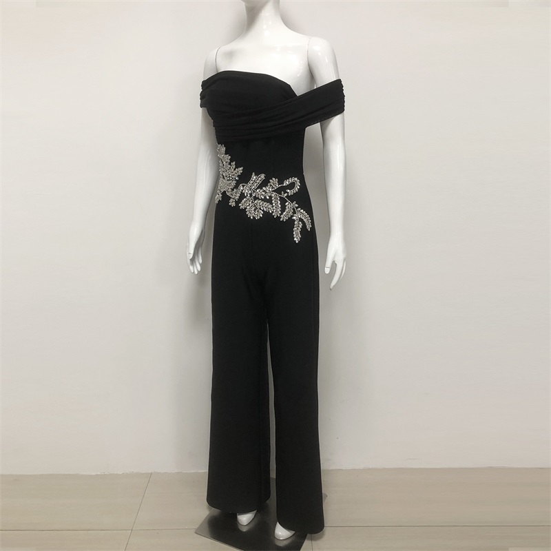 Mono negro con cristales para  - Women'S Formal Jumpsuit Evening Wear reseña y precio