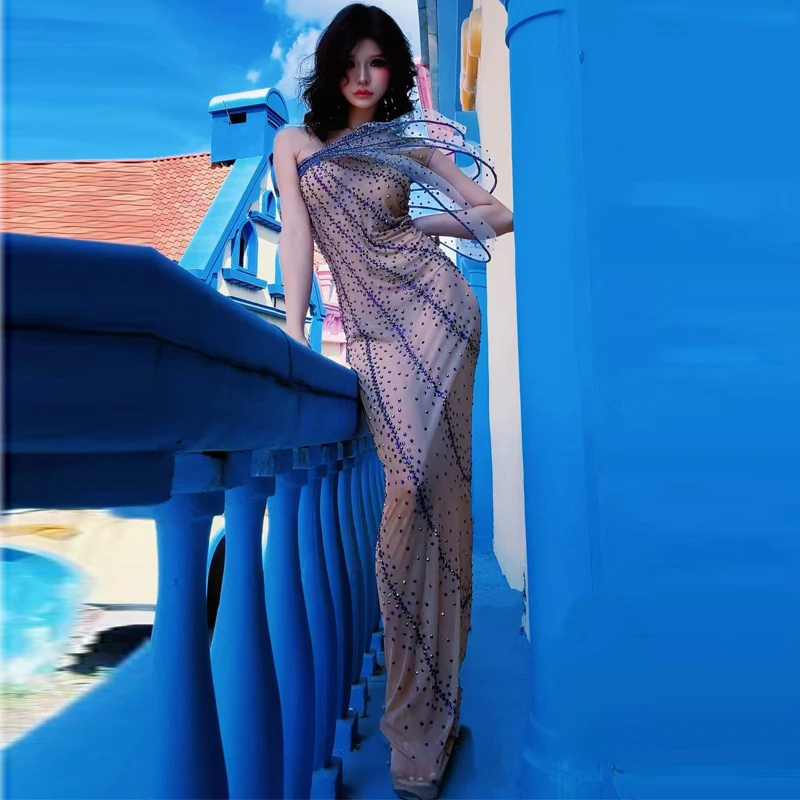 Vestido largo lujoso con diama - Women Formal Wear Photoshoot reseña y precio