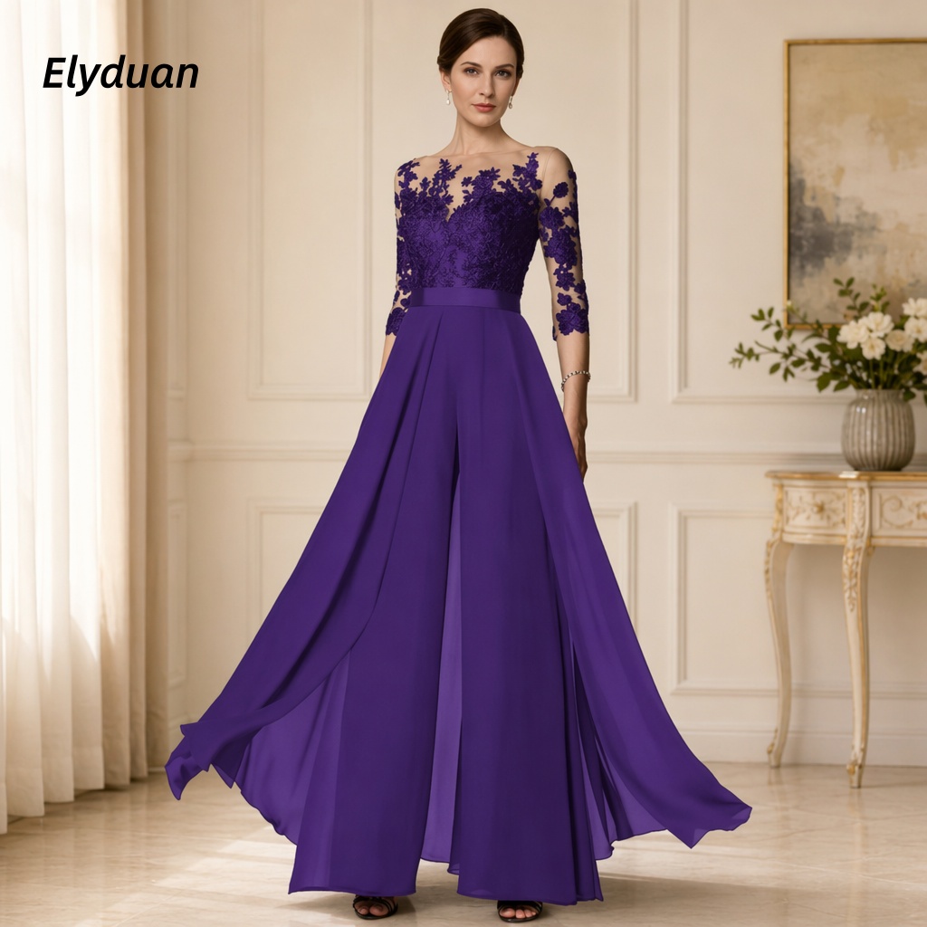 Mono de gasa morado para mujer - Women'S Formal Jumpsuit Evening Wear reseña y precio