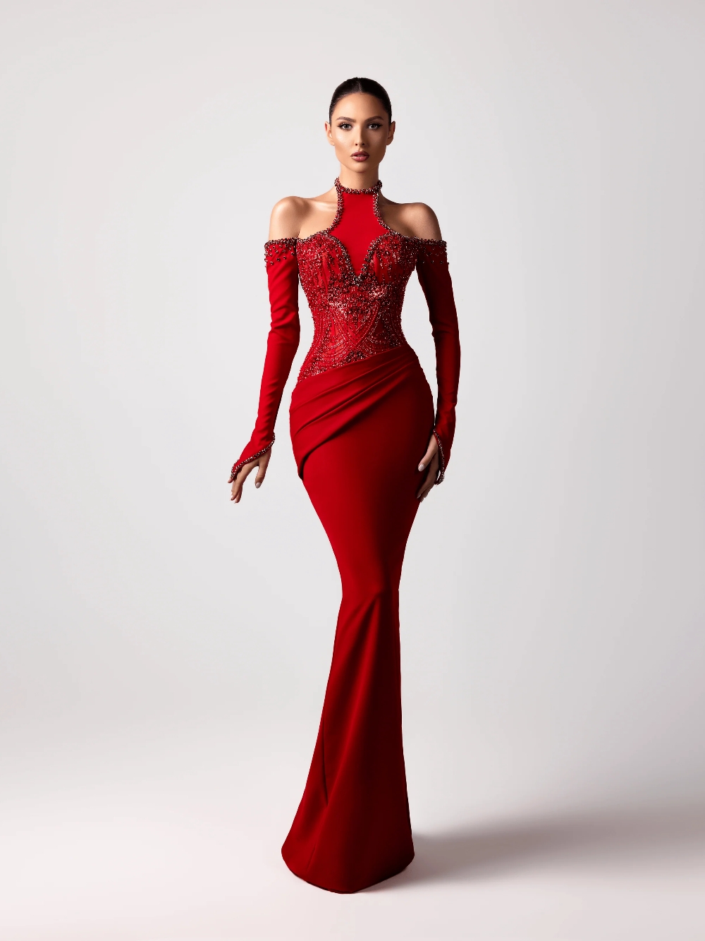 Vestido de Noche Rojo Sexy con - Formal Gala Wear Women reseña y precio
