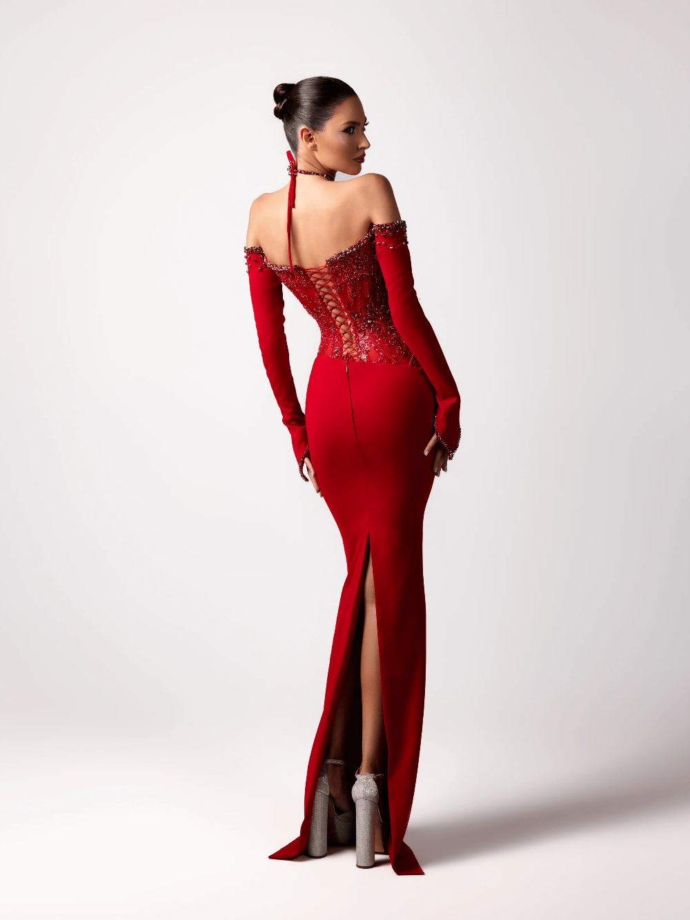 Vestido de Noche Rojo Sexy con - Formal Gala Wear Women reseña y precio