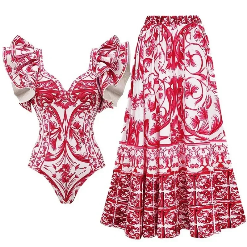 Traje de baño estampado de una - Monochrome Suit Set reseña y precio
