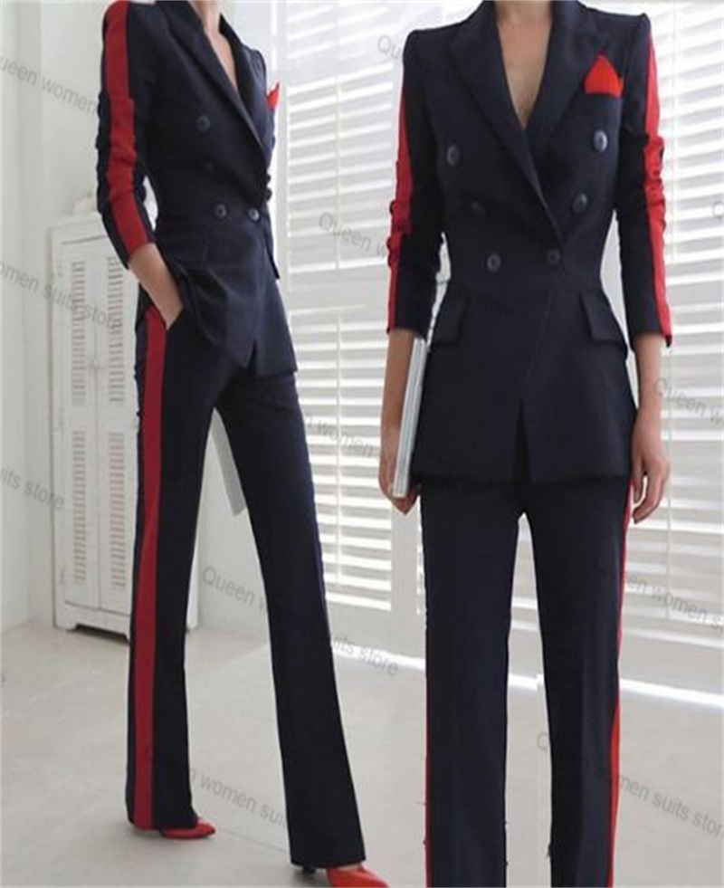 Conjunto de traje rojo y negro - Women Formal Wear Trousers reseña y precio