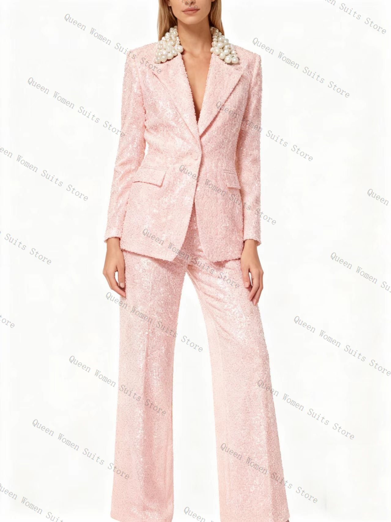 Conjunto de traje de mujer azu - Women Formal Wear Trousers reseña y precio