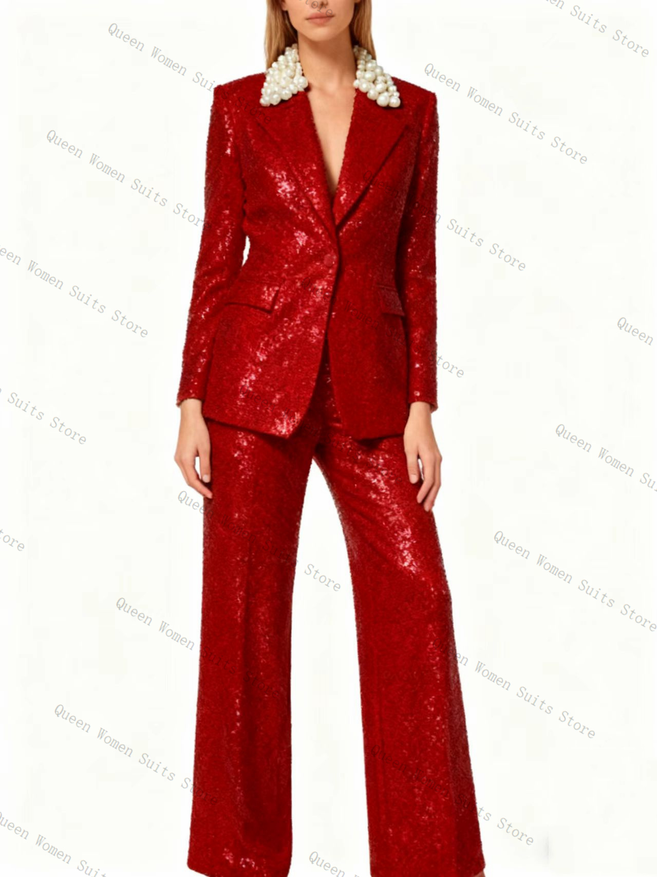 Conjunto de traje de mujer azu - Women Formal Wear Trousers reseña y precio