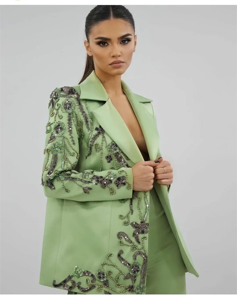 Conjunto de trajes de satén ve - Women Luxury Formal Wear reseña y precio