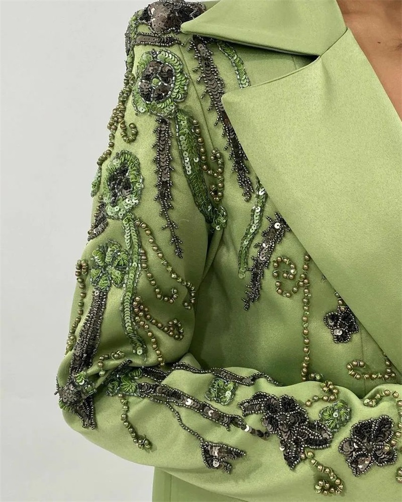 Conjunto de trajes de satén ve - Women Luxury Formal Wear reseña y precio