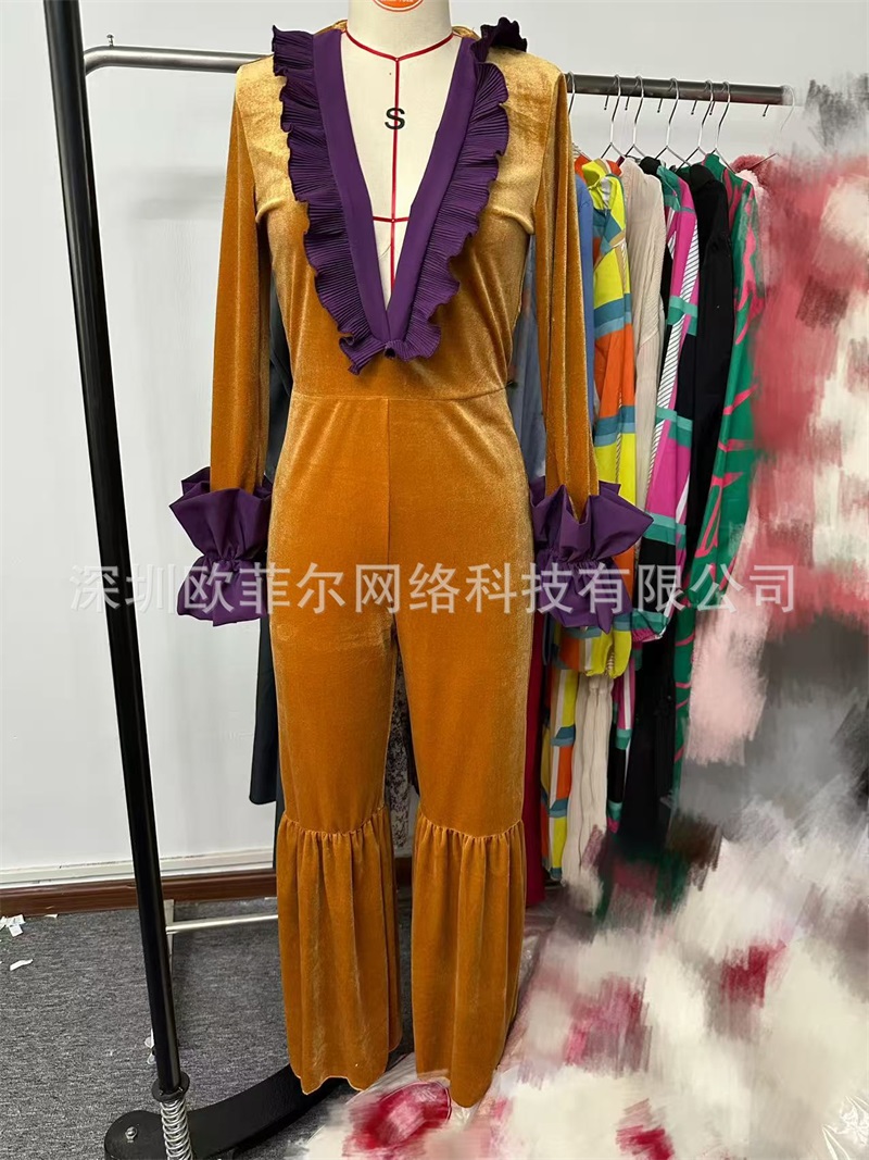 Mono de terciopelo amarillo y  - Women'S Formal Jumpsuit Evening Wear reseña y precio
