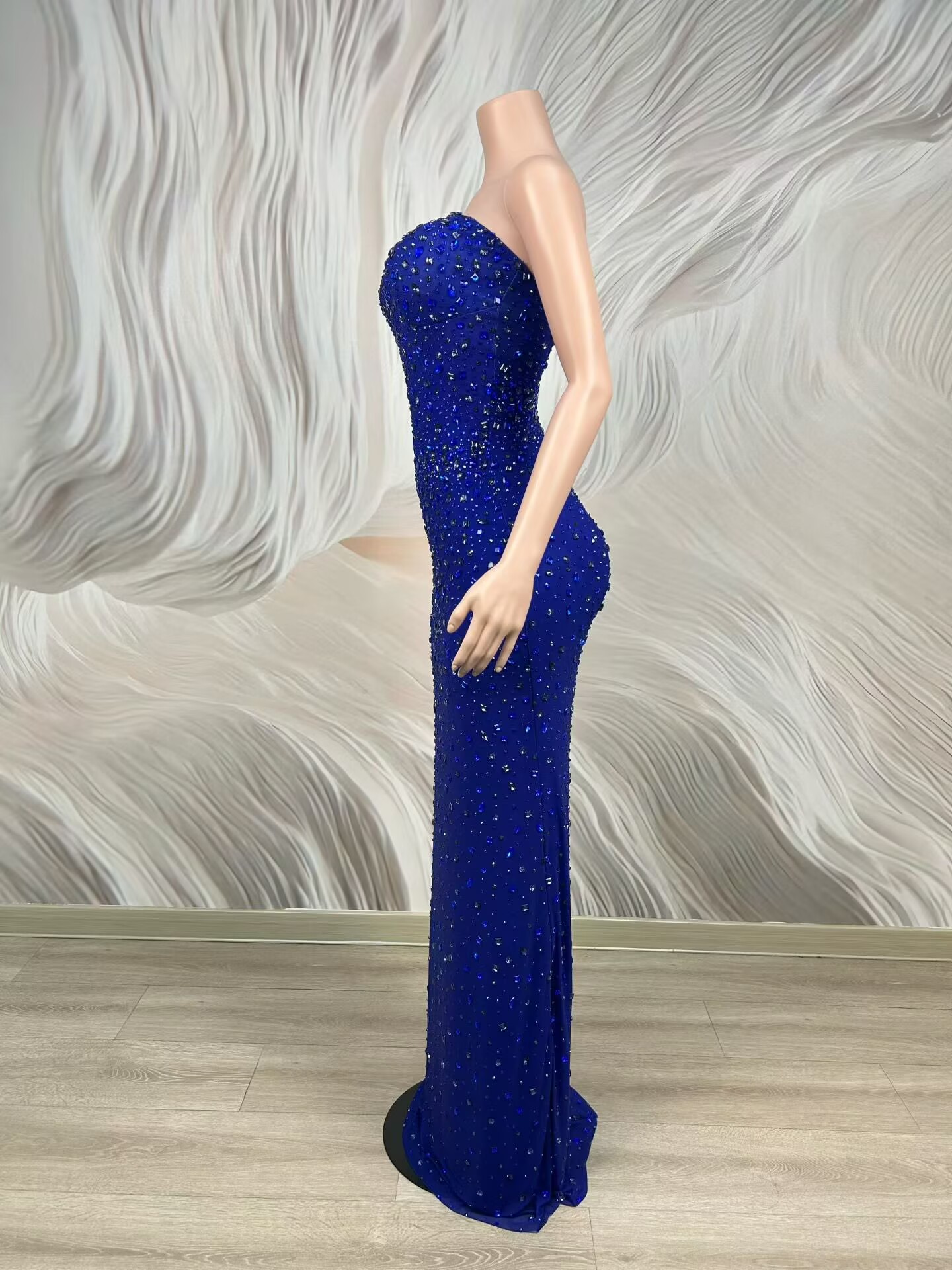 Vestido de Noche Azul Brillant - Formal Gala Wear Women reseña y precio